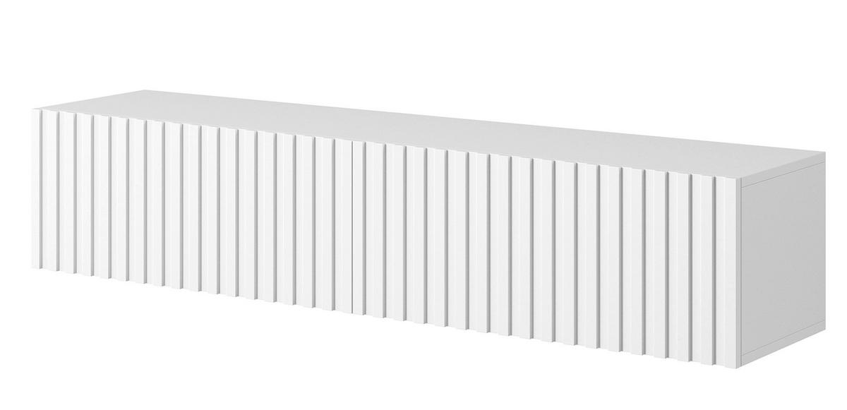 TV-HÄNGEBOARD Telire weiß mit Lamellenfronten 140 cm - Weiß, Holzwerkstoff (140/30/31.6cm) - Selsey