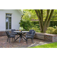 GARTENMÖBEL-SET Marbella und Almeria - Grau, Metall - Mr. Deko