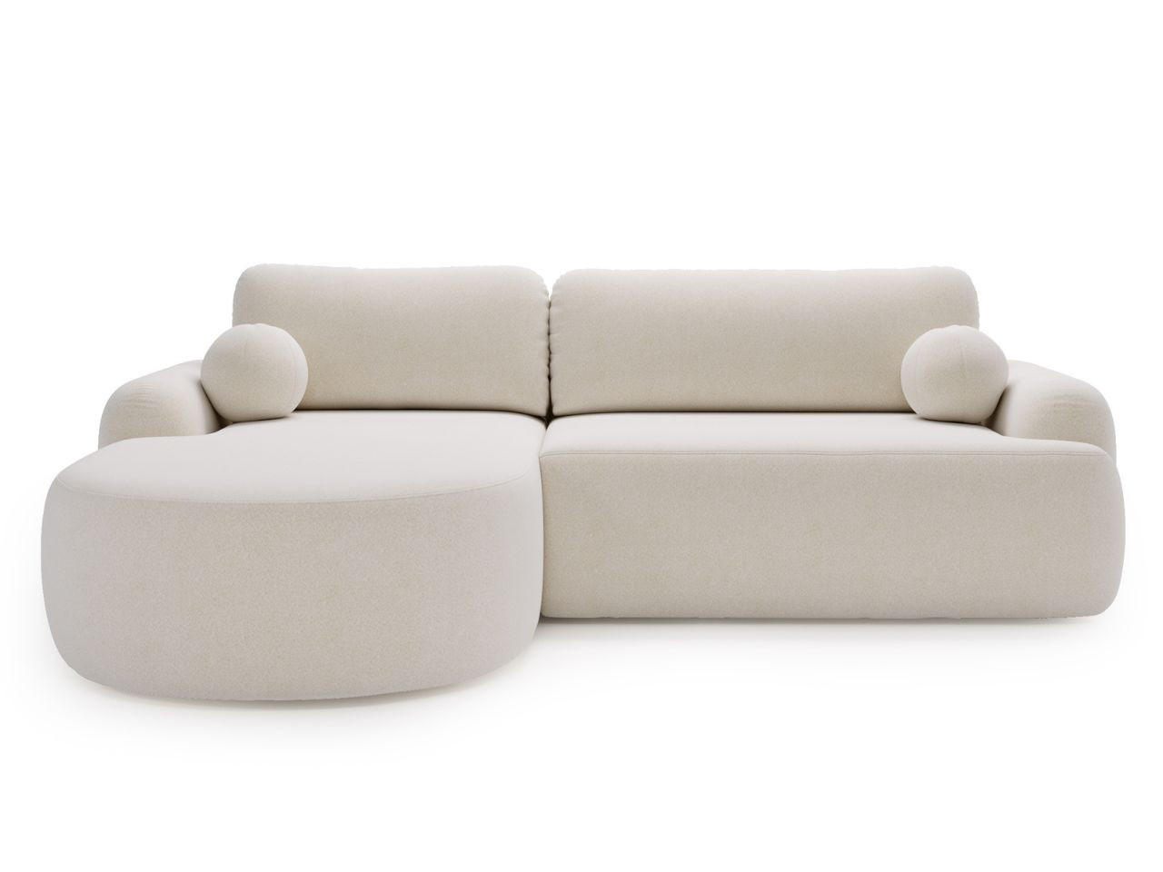 ECKSOFA Aurio weiß Links - Weiß, Holz/Textil (177/261cm) - Graingold