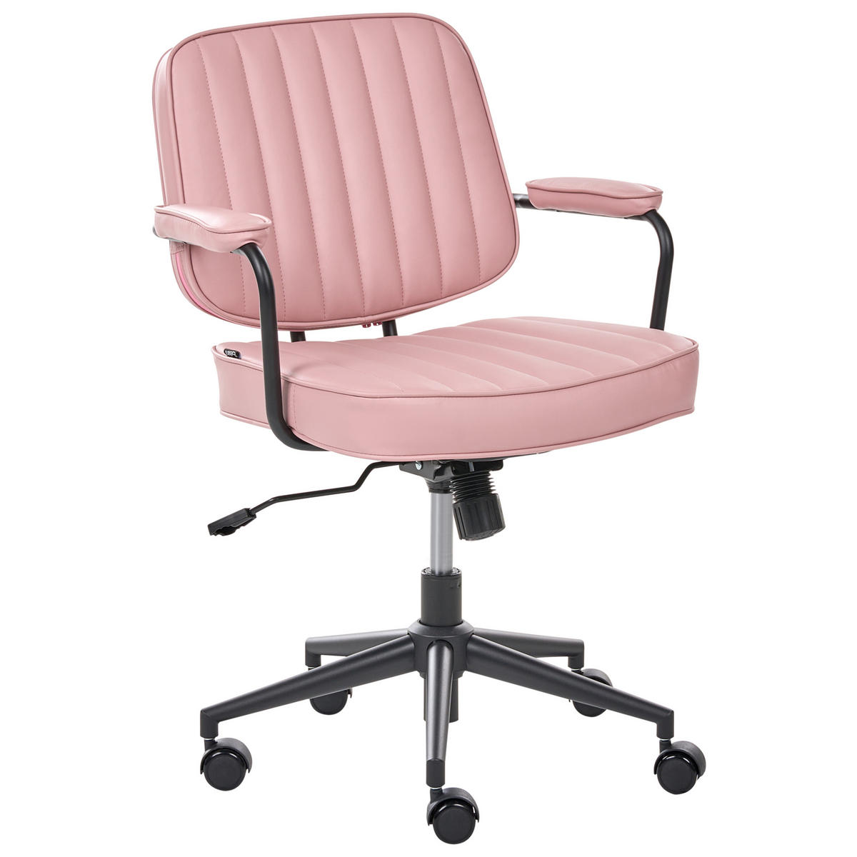 SCHREIBTISCHSTUHL Kunstleder Pastellrosa Berne - Pink, Kunststoff (60/80/60cm) - Beliani