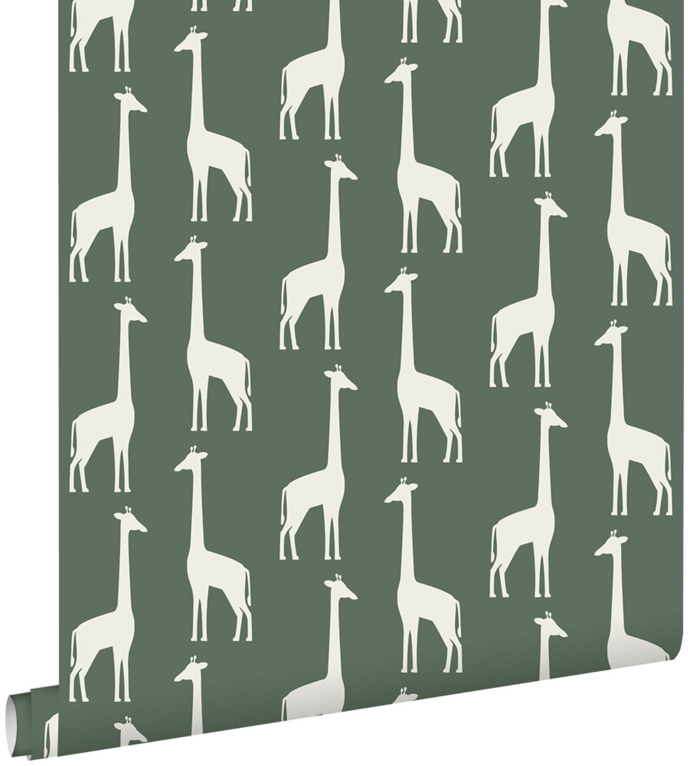 TAPETE Giraffen 53 cm x 10.05 m - Grün, Papier (53/0.1cm) - ESTAhome