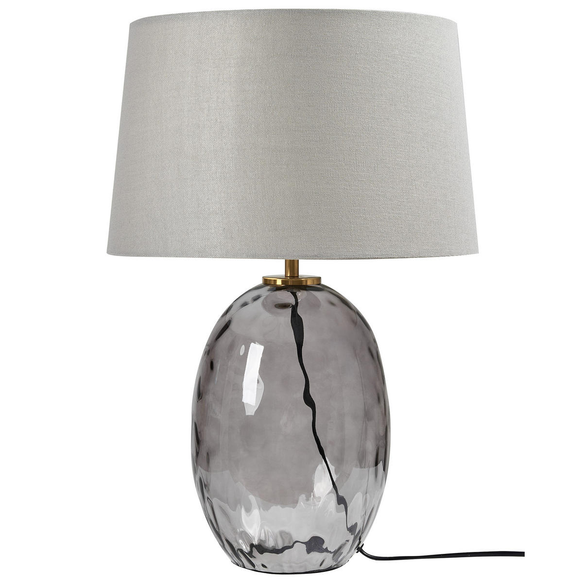 TISCHLEUCHTE Grau/Transparent Bonelli - Transparent/Grau, Glas (32/32/47cm) - Beliani
