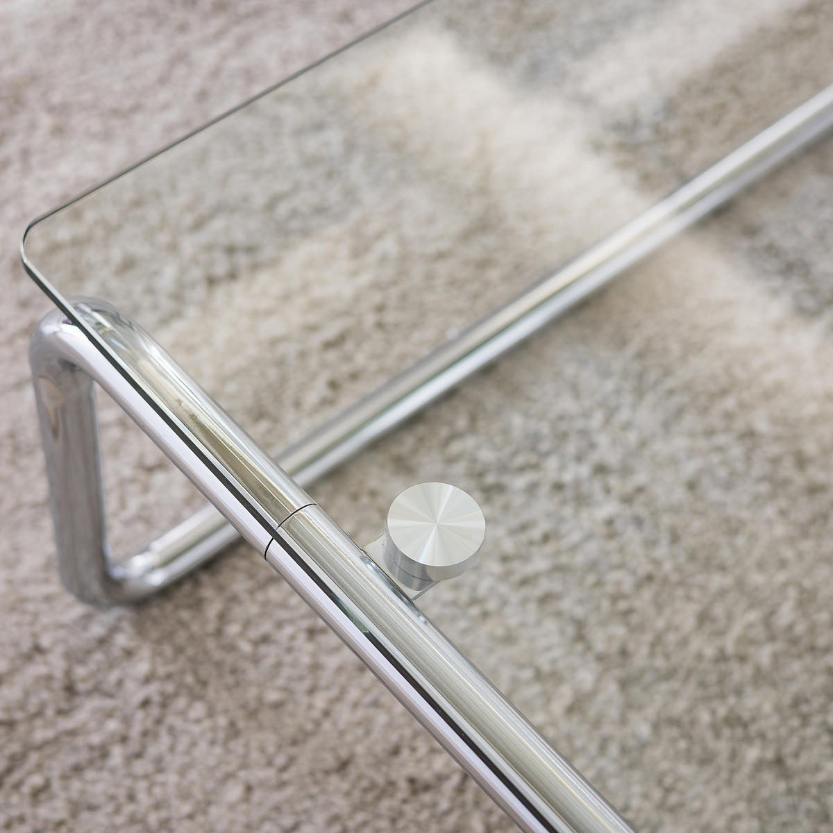 COUCHTISCH - Glas / Metall - Chrom - Chromfarben, Glas/Metall (100/100/35cm) - home24