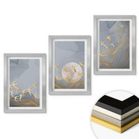 WANDBILDER 3er Set - 20x30 cm Silberner Rahmen - Vögel, die am Himmel fliegen - Silberfarben, Kunststoff (20/30cm) - ArtPrintCave