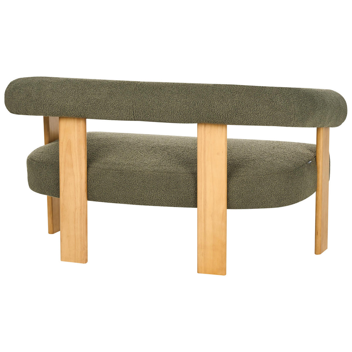 2-SITZER-SOFA Bouclé Grün/Hellbraun Ilbro - Braun/Grün, Textil (138/76/68cm) - Beliani