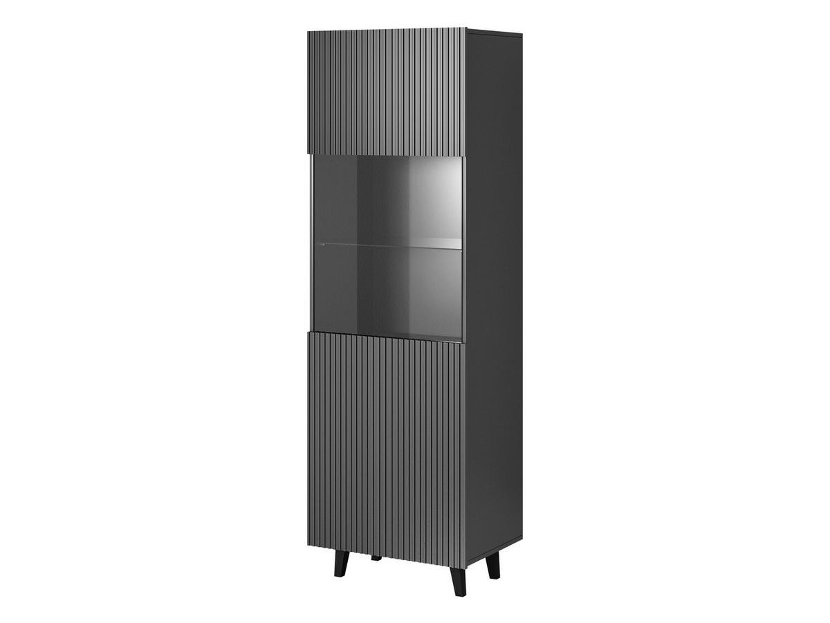 VITRINE Vamos Grey - Anthrazit/Schwarz, Holzwerkstoff/Kunststoff (60/183/42cm) - MIRJAN24