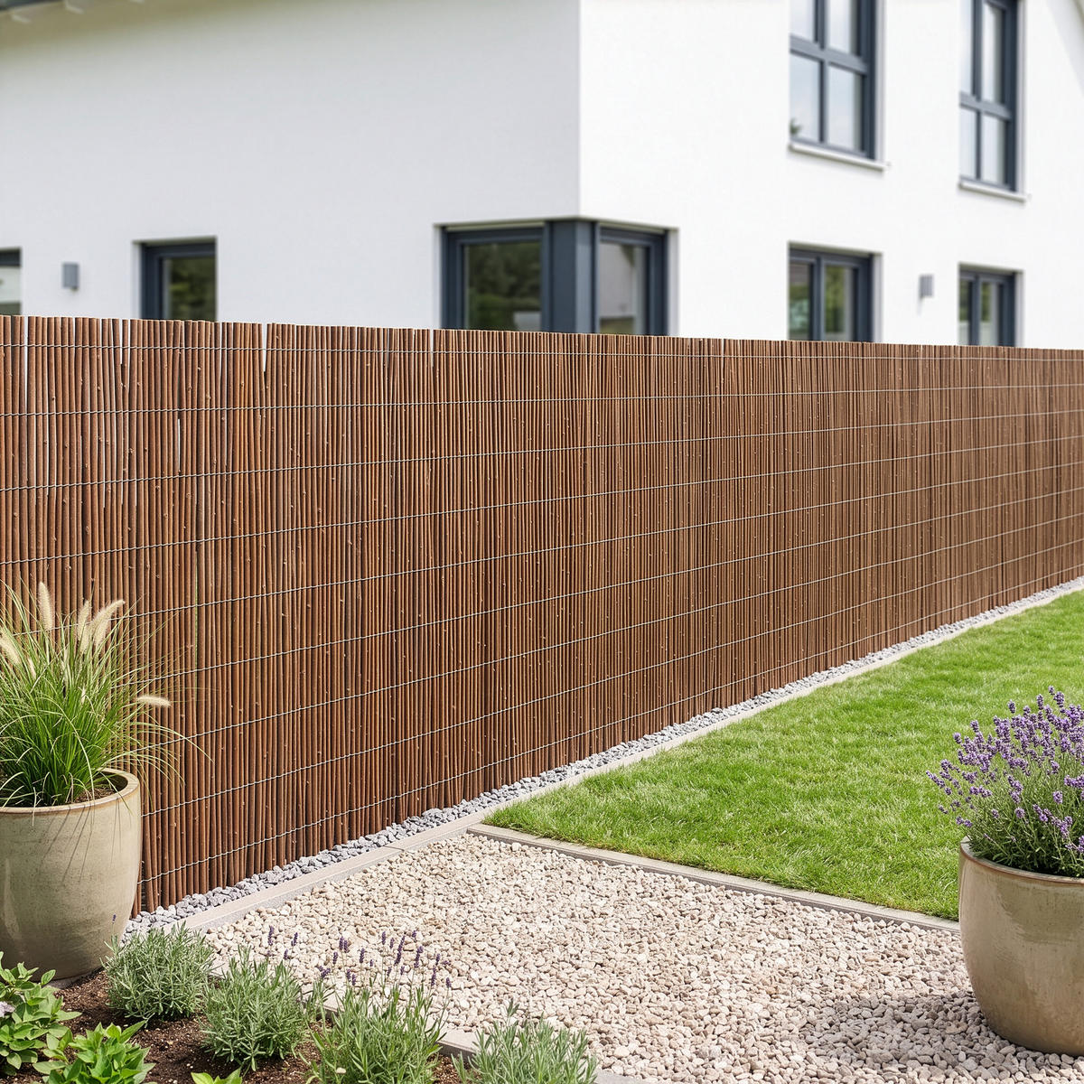 WEIDENZAUN Hyssna - Dunkelbraun, Naturmaterialien (100cm) - casa.pro