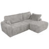 ECKSCHLAFSOFA CUBO L Grau Cord - rechts - Schwarz/Grau, Kunststoff/Textil (187/273cm) - MKS