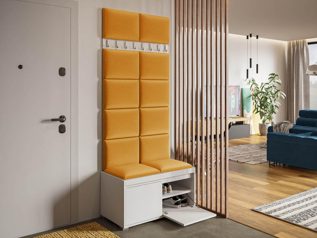 GARDEROBEN-SET Grawis 80 II - Silberfarben/Orange, Holzwerkstoff/Kunststoff (84.5/45/34cm) - MIRJAN24