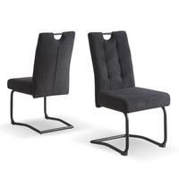 SCHWINGSTUHL SOFIA Anthrazit 2 Stück - Anthrazit, Textil/Metall (48/97/60cm) - B&D Home