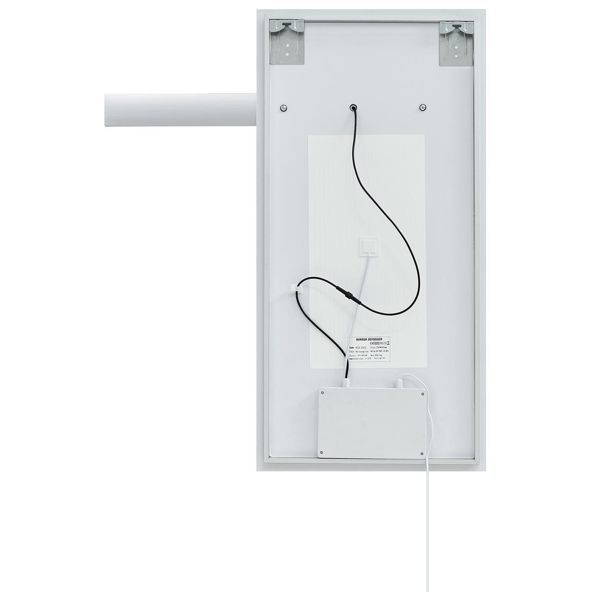 OGLINDĂ DE BAIE CU LED 83/100 cm argintie Maux - argintiu, sticlă (83/100/5cm) - Beliani