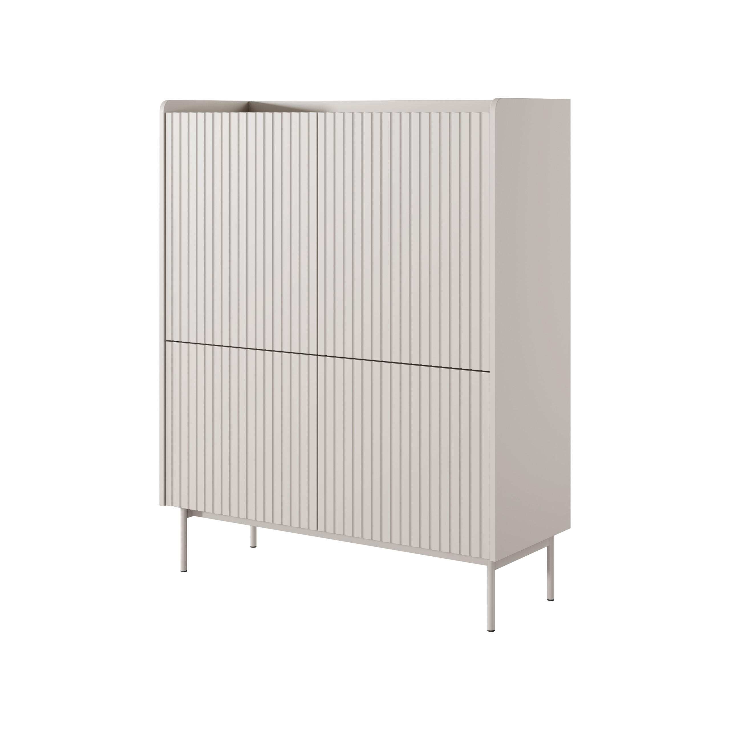 HIGHBOARD LIVELLO 103/126/38 cm mit 2 Türen Beige - Beige, Holzwerkstoff (103/126/38cm) - MASSENO