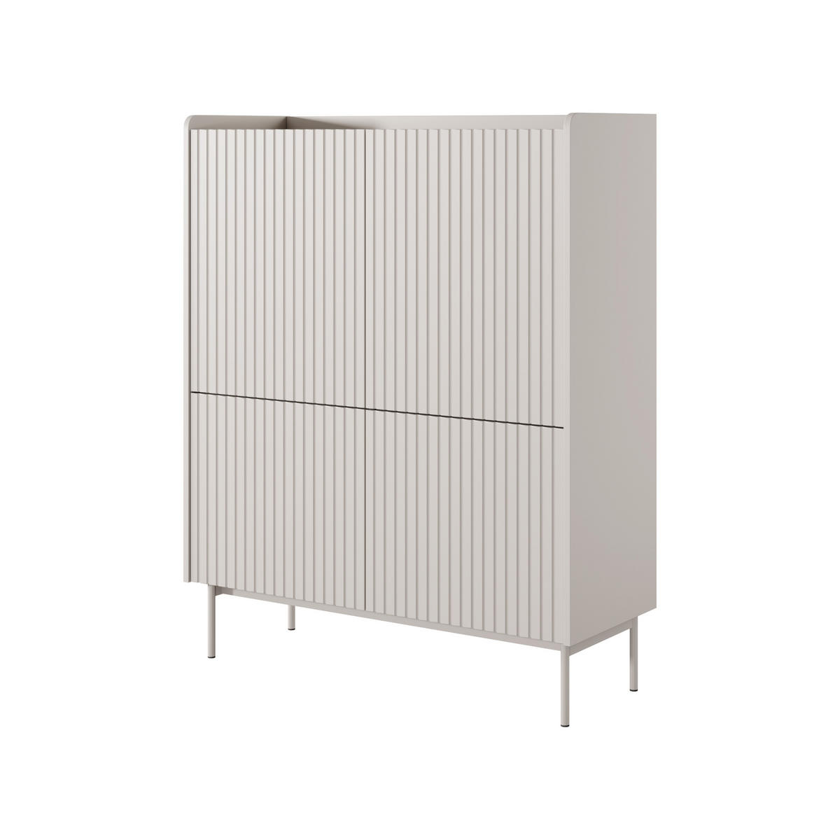 HIGHBOARD LIVELLO 103/126/38 cm mit 2 Türen Beige - Beige, Holzwerkstoff (103/126/38cm) - MASSENO