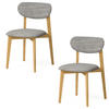 ESSZIMMERSTUHL Theo 2er Set, Natur Eiche + grauer Stoff - Grau, Holz (48.5/79/53.2cm) - WOODEK