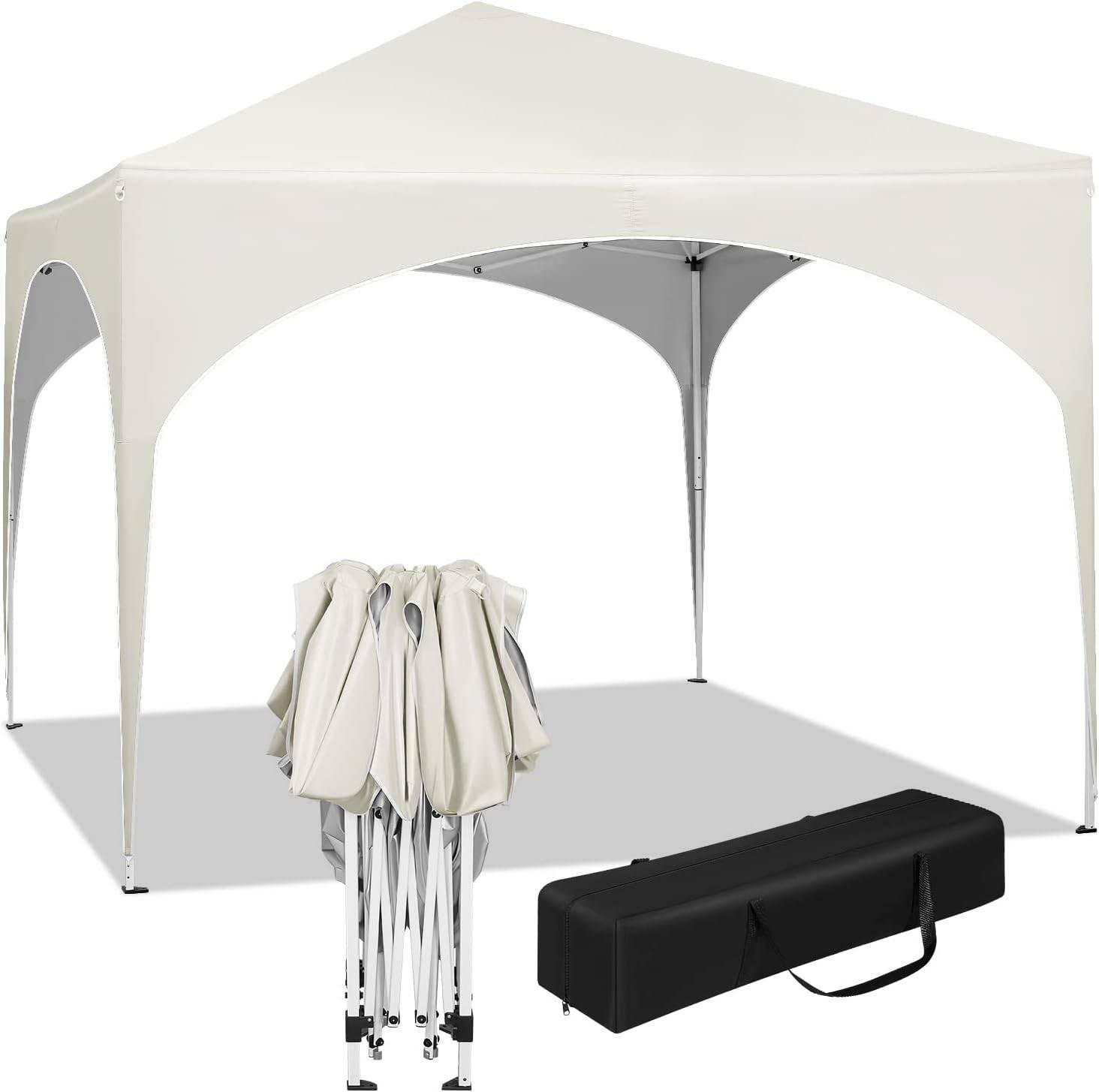 PAVILLON Faltbar wasserdichter Faltpavillon, aus Oxford Metallrahmen 3x3m - Beige, Metall (300/260/300cm) - Woltu
