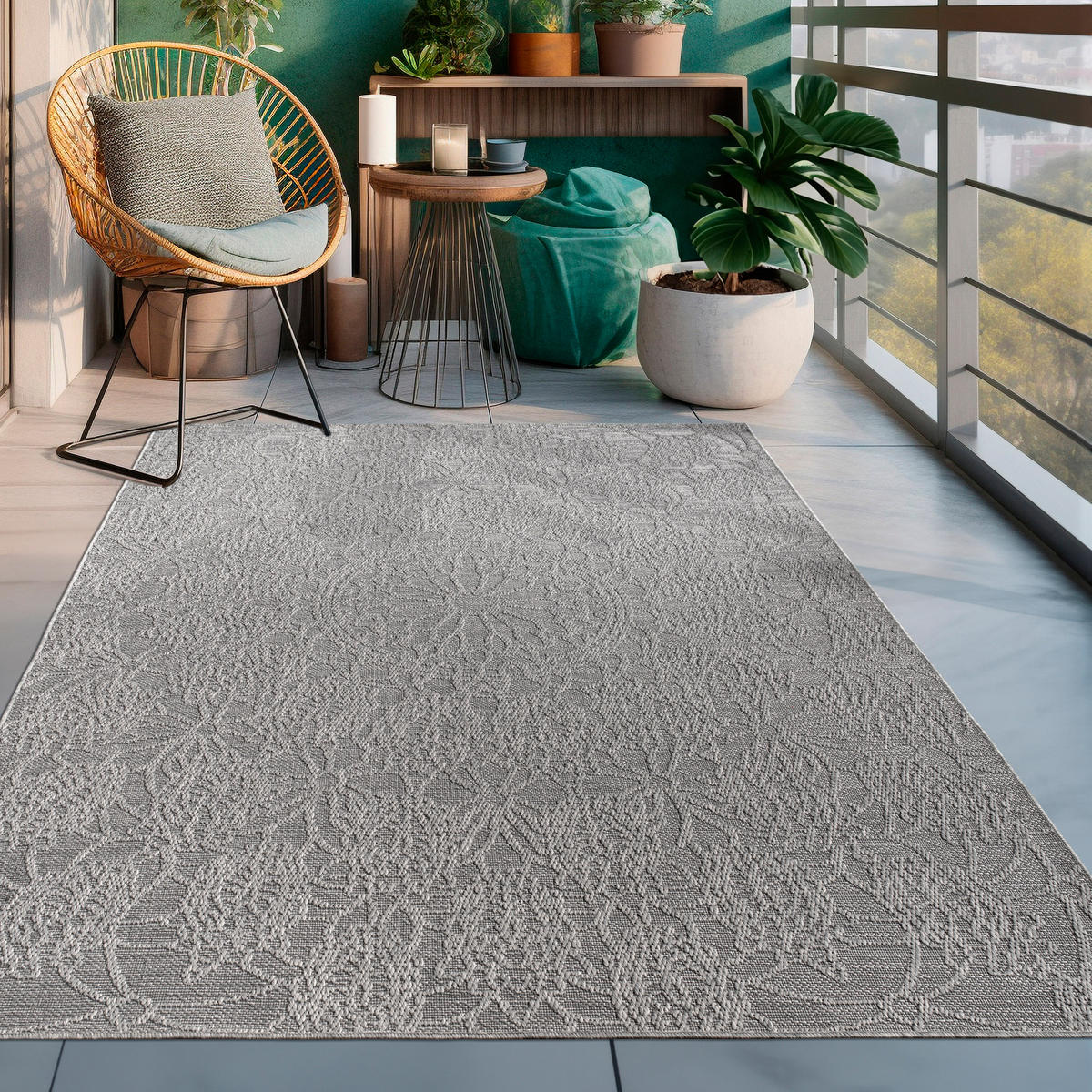 OUTDOORTEPPICH 120/160 cm Rimini 411 - Anthrazit, Textil (120/160cm) - Paco Home