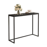 KONSOLENTISCH LORA 80 cm, Schwarz matt - Schwarz, Metall (30/80/80cm) - Idohome