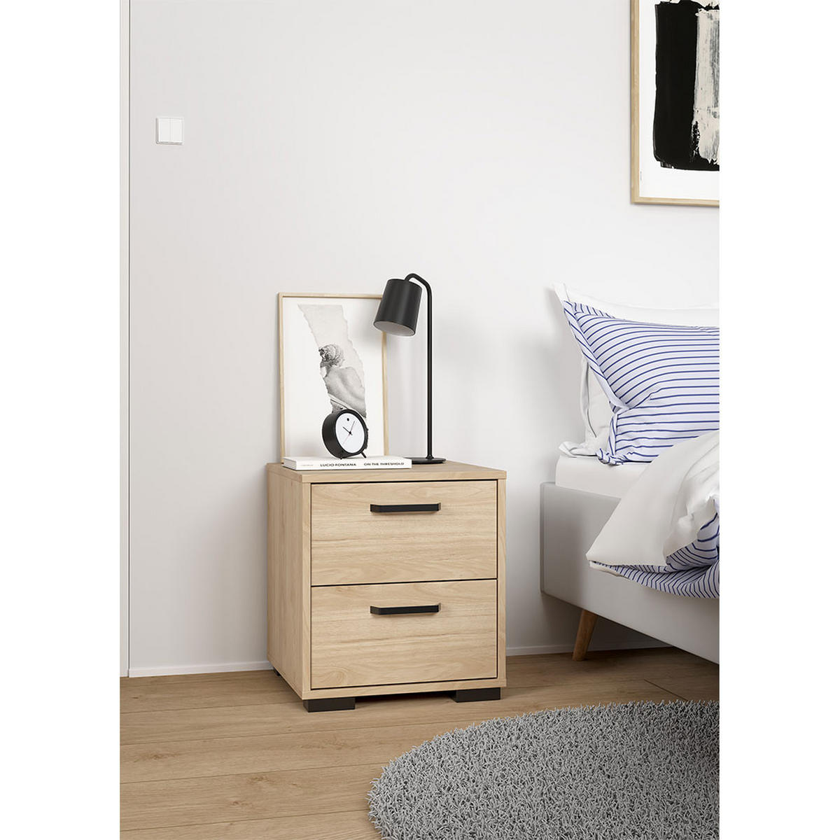 NACHTTISCH, Sofia, Eiche, Holzwerkstoff, 41 x 40 x 45 cm - Eichefarben, Holzwerkstoff (41/45/40cm) - ebuy24