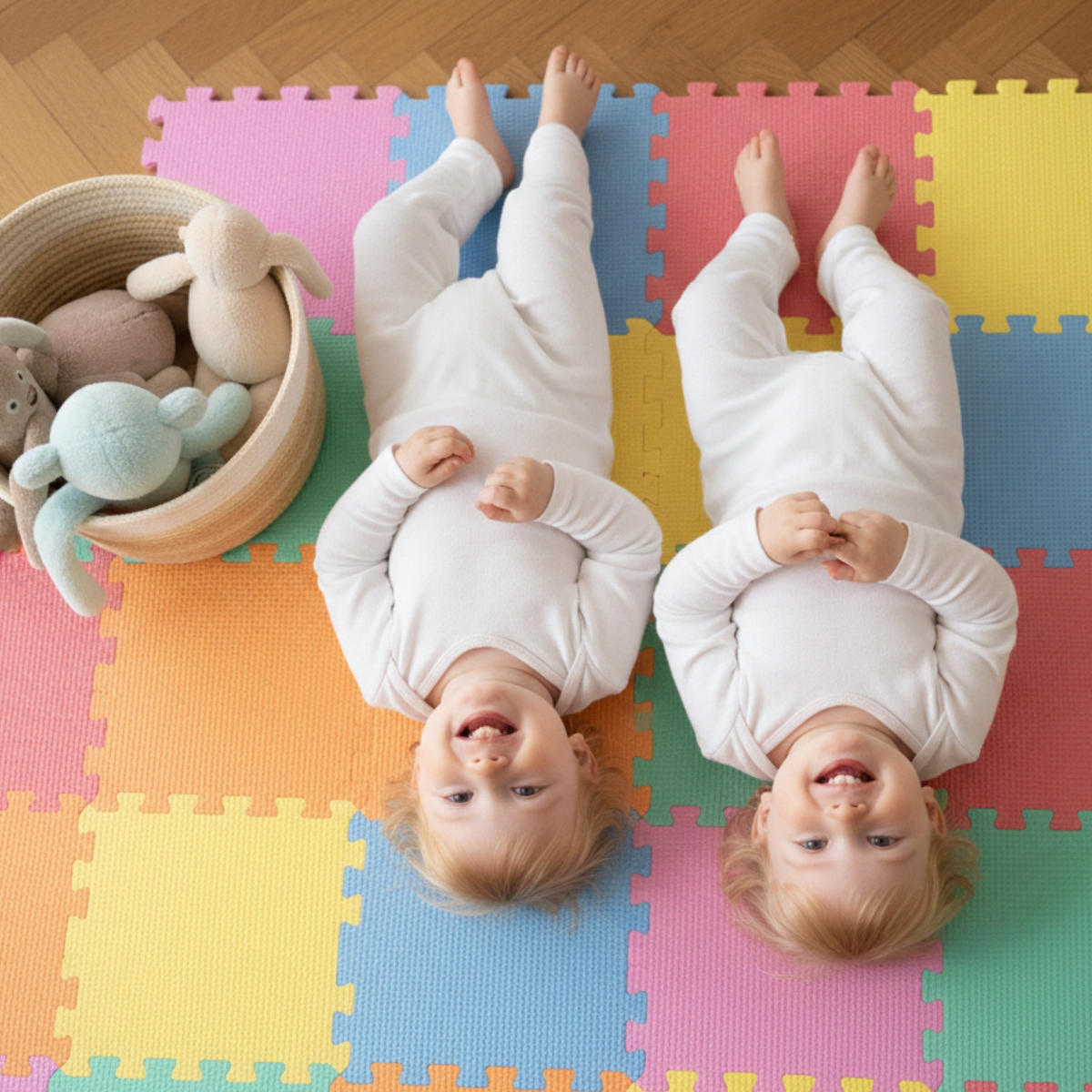 SPIELMATTE ab Null - 90 cm Baby Puzzlematte Bunt - Multicolor, Kunststoff (30/30cm) - Littletom