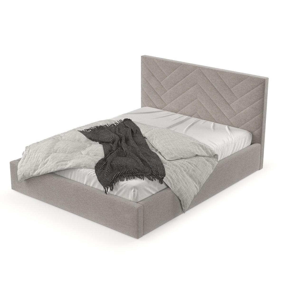 POLSTERBETT Arco 140/200 cm Beige im Asti Stoff - Beige/Schwarz, Holz/Holzwerkstoff (140/200cm) - AltaBeds