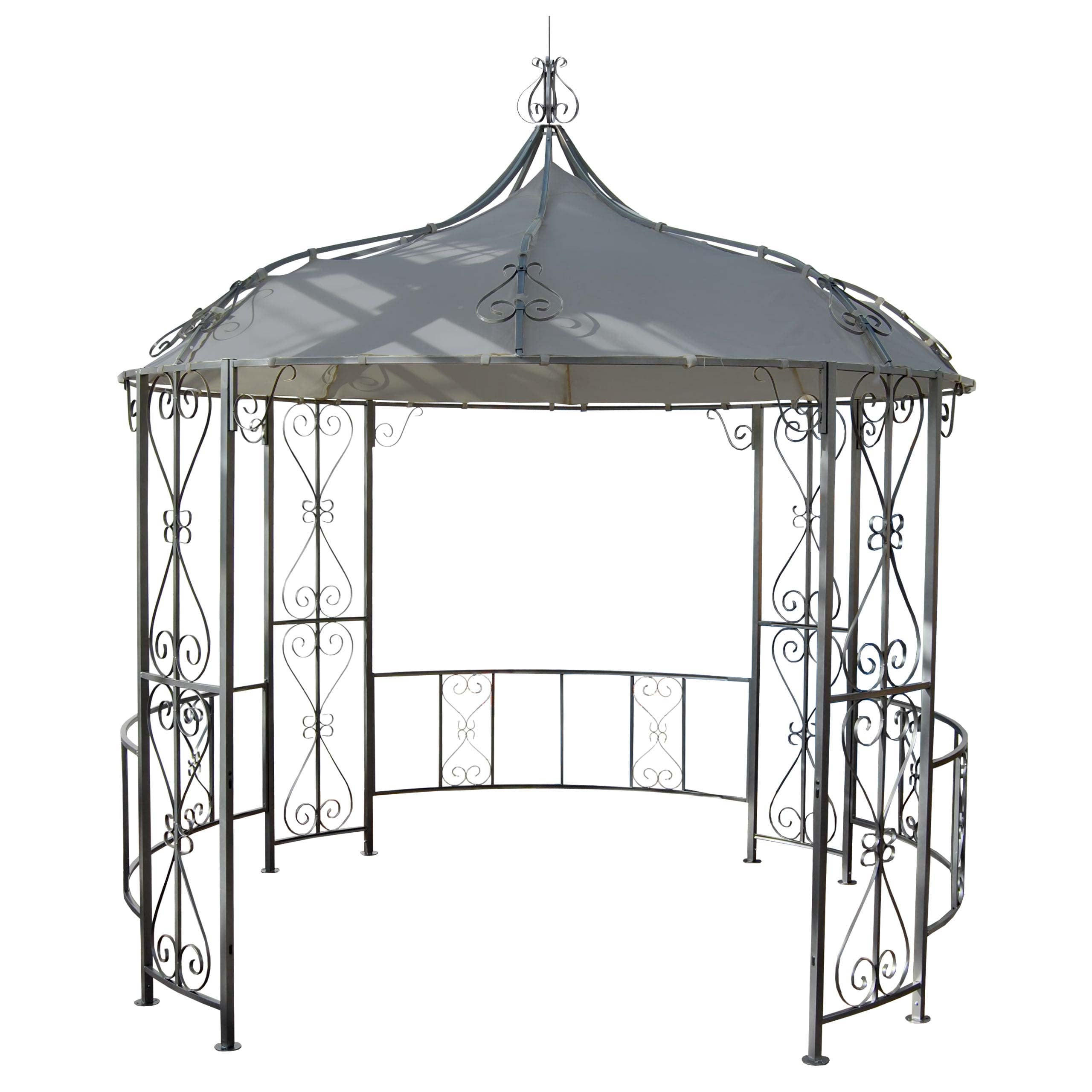 PERGOLA Almeria 330x300x300cm Rundpavillon Hellgrau - Hellgrau, Metall (300/330/300cm) - BERLINLODGE