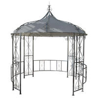 PERGOLA Almeria 330x300x300cm Rundpavillon Hellgrau - Hellgrau, Metall (300/330/300cm) - BERLINLODGE