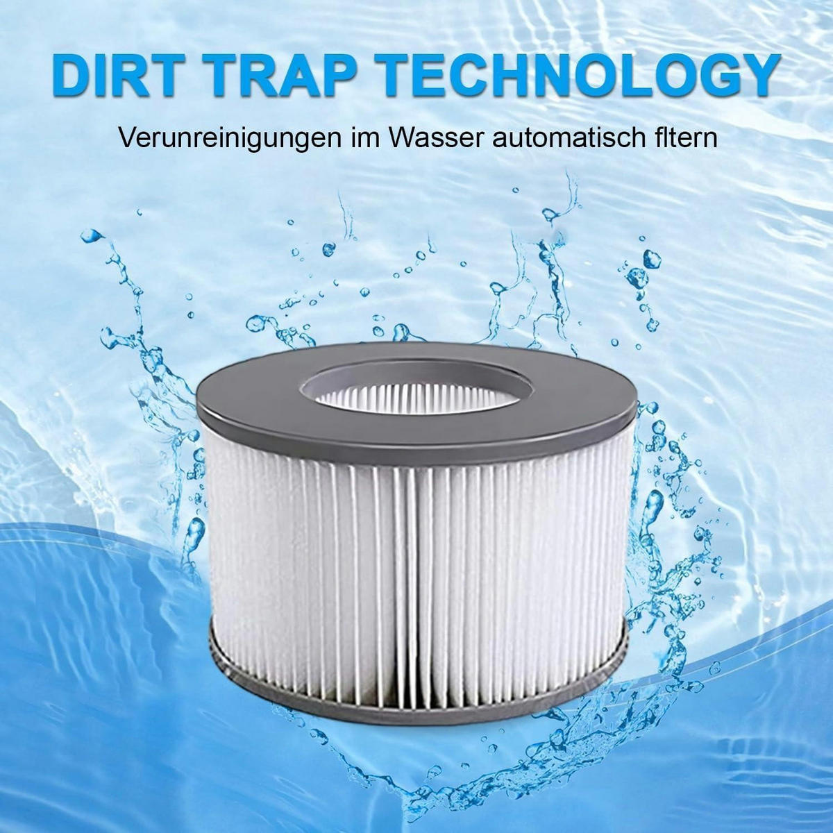 FILTERKARTUSCHEN 6er Set für Whirlpools und aufblasbare Pools - Multicolor, Kunststoff (1/1/1cm)