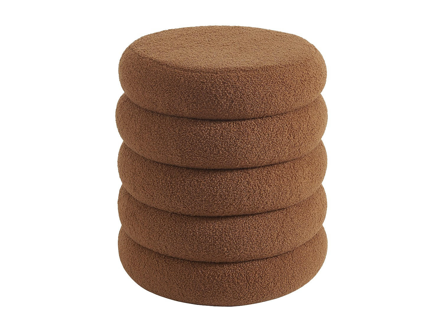 SITZHOCKER - 1 Person - Stoff - Terracotta - ECAMBI - Terracotta, Textil (40/45/40cm) - Vente-Unique
