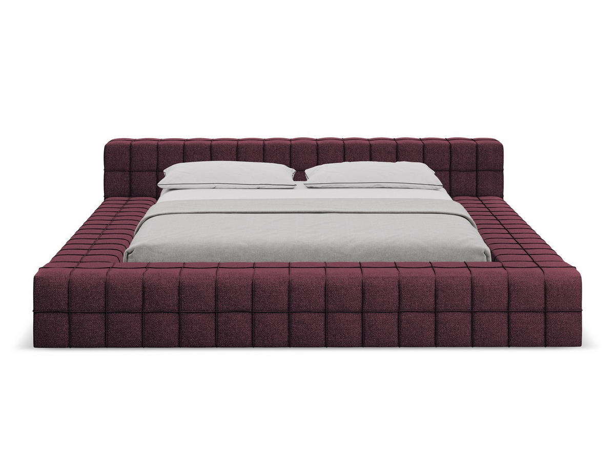 POLSTERBETT mit Lattenrost 200x260 Rot - Rot/Weinrot, Kunststoff/Textil (140/200cm) - Makamii