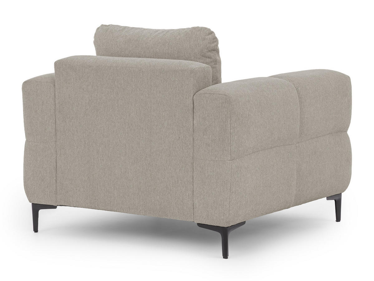 SESSEL Cardea in Bubble-Optik aus weichem Taupe Strukturstoff mit hohem Sitzkomfort - Taupe/Schwarz, Holz/Textil (102/80/97cm) - S-Style Möbel