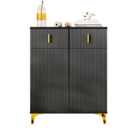SIDEBOARD 83/101/35 cm Schwarz aus Spanplatte mit 2 Schubladen und 2 Türen - Schwarz, Holzwerkstoff (35/101/83cm) - OKMYHOME