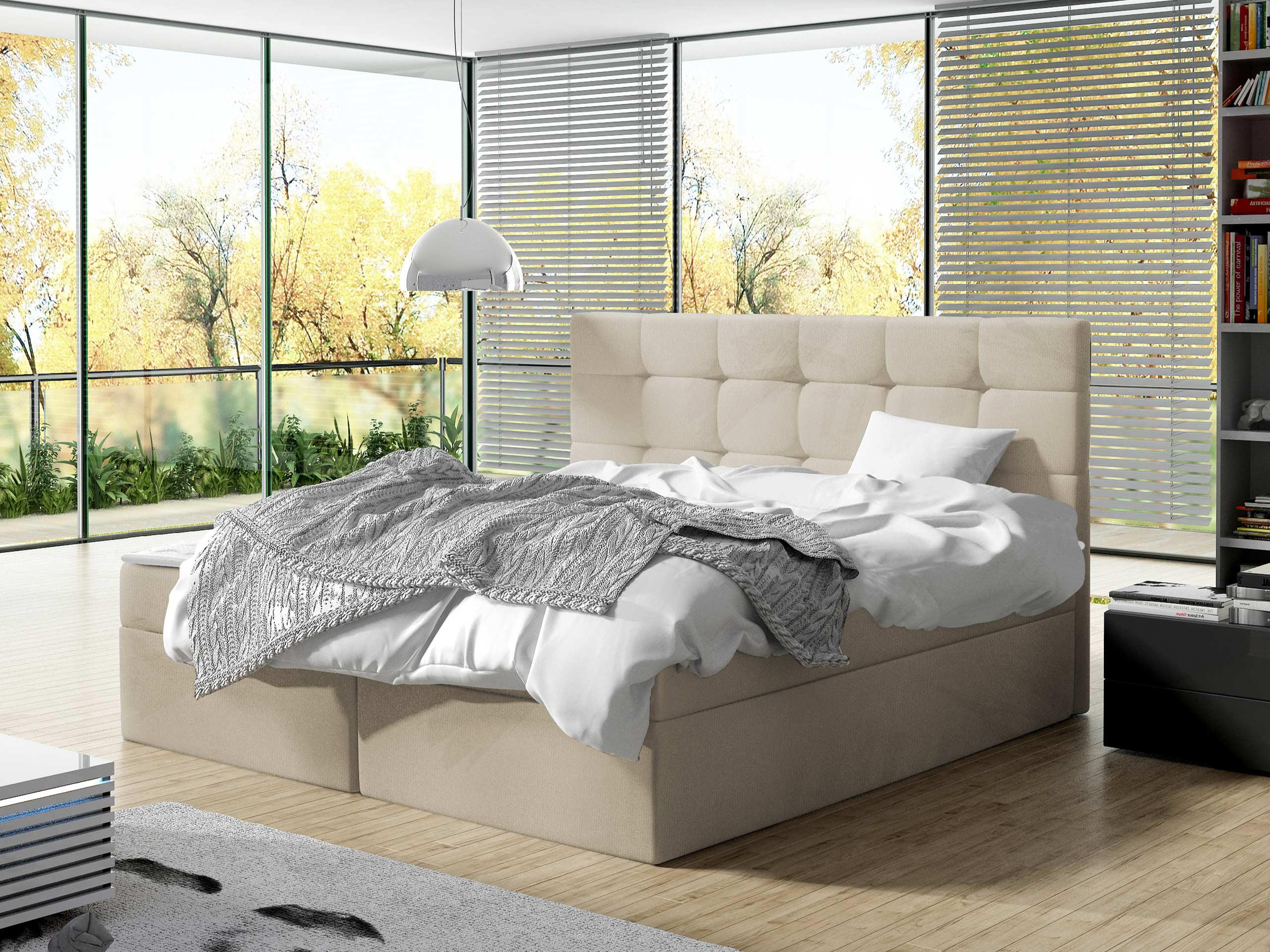 BOXBETT Luanda - Beige, Holzwerkstoff (140/200cm) - MIRJAN24