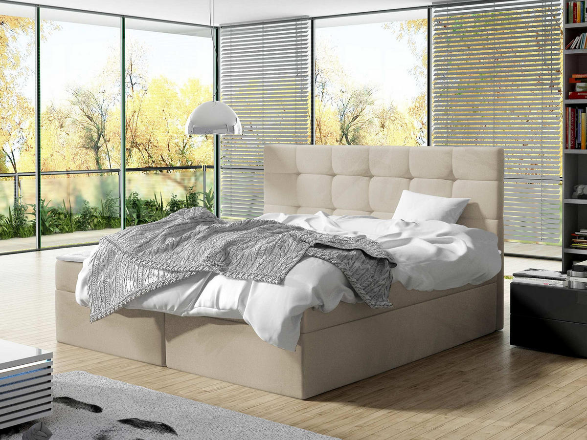 BOXBETT Luanda - Beige, Holzwerkstoff (180/200cm) - MIRJAN24