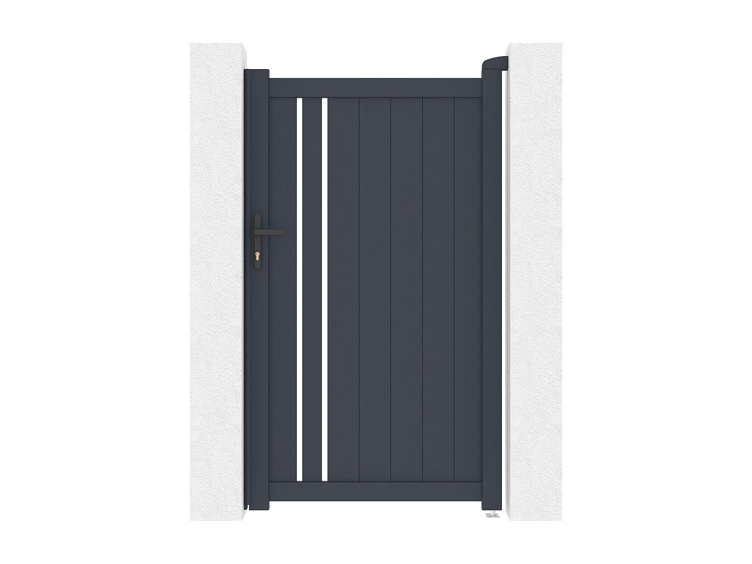 EINGANGSTOR - 100cm x 4.6cm - Aluminium - anthrazitgrau - TOROMA - Anthrazit, Metall (100/176cm) - Vente-Unique