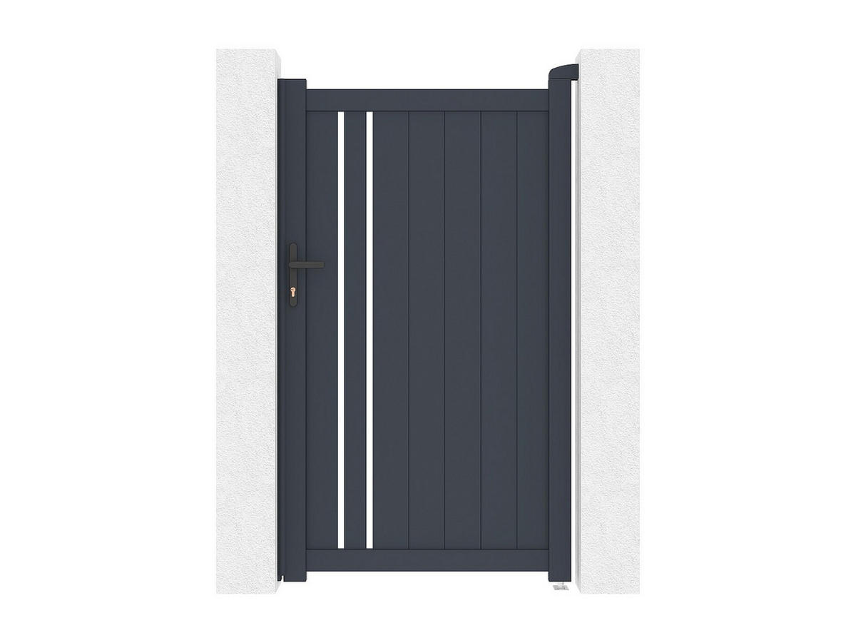 EINGANGSTOR - 100cm x 4.6cm - Aluminium - anthrazitgrau - TOROMA - Anthrazit, Metall (100/176cm) - Vente-Unique