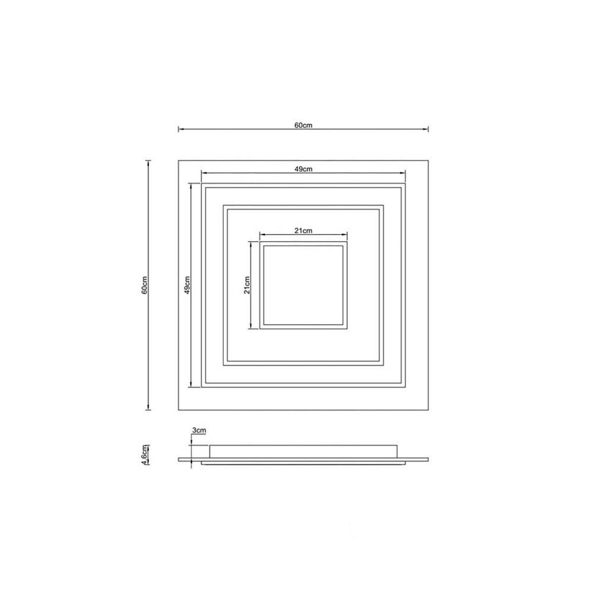 LED DECKENLEUCHTE JAYDEN Anthrazit Grau - Anthrazit, Metall (60/60/5.5cm) - Globo Lighting