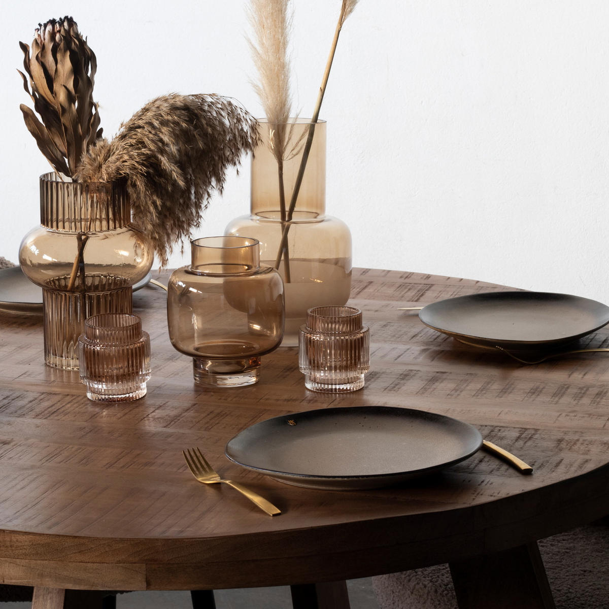 ESSTISCH rund aus Mangoholz 130cm, natürlich - Braun, Holz (130/130/76cm) - Giga Meubel