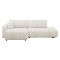 ECKSOFA Furyn O Boucle, Seite: Links - Creme/Schwarz, Holzwerkstoff/Kunststoff (262/145cm) - MIRJAN24