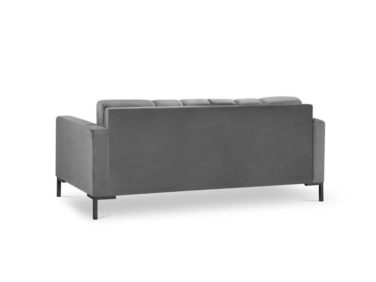 SOFA Mamaia aus Samt hellgrau 3 Sitzplätze - Hellgrau, Textil (92/75/177cm) - Micadoni