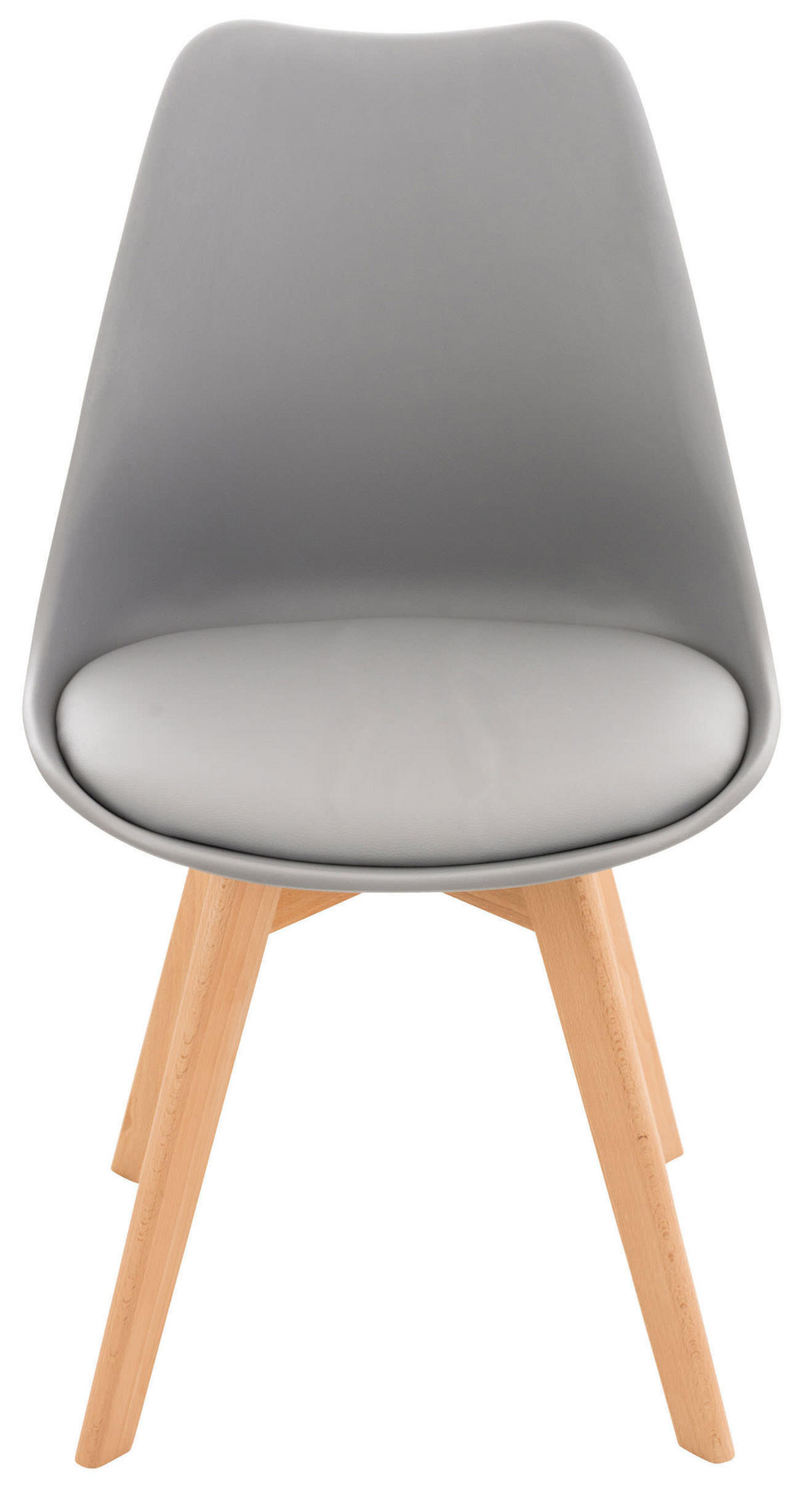 STUHL Kunststoff grau - Eukalyptusholzfarben/Grau, Holz/Kunststoff (49/83/50cm) - CLP