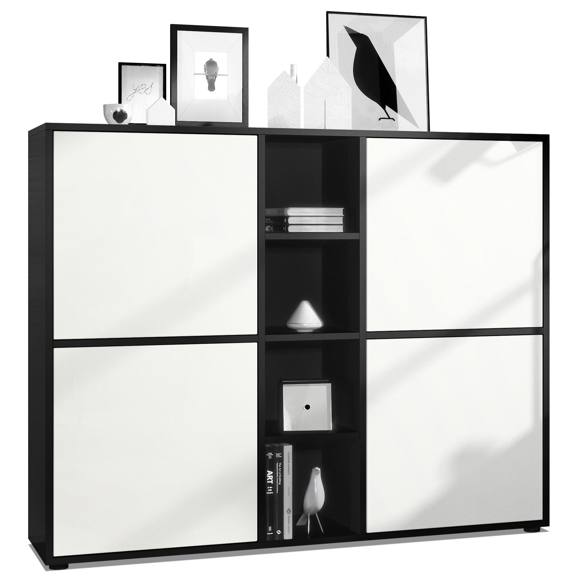 Vladon Highboard Weiß 130.5x105.5x35.5 cm