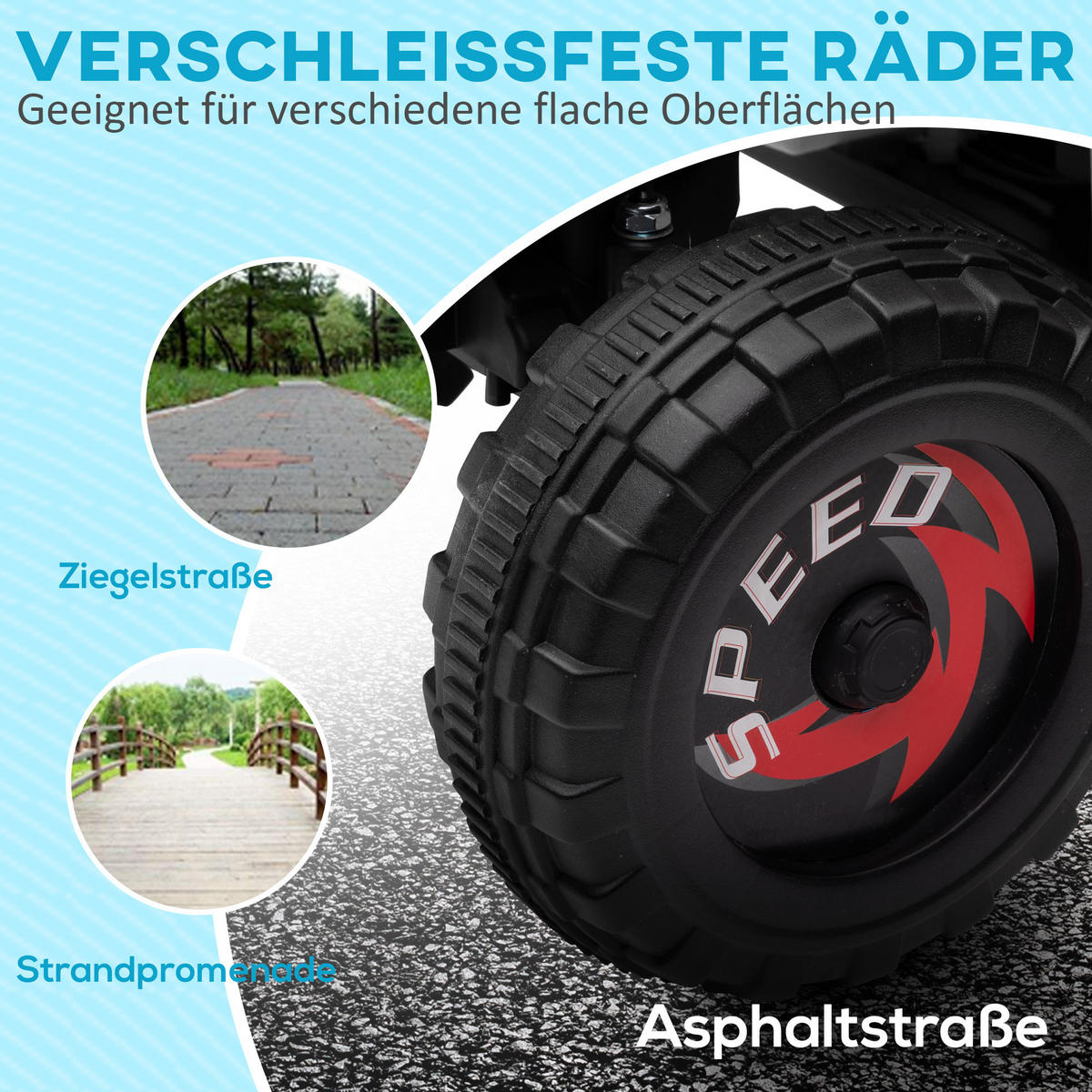 MINI ELEKTRO-QUAD KINDER, Blau/Rosa/Weiß, Kunststoff+ Metall - Weiß, Metall (70/41.5/48.5cm) - HOMCOM