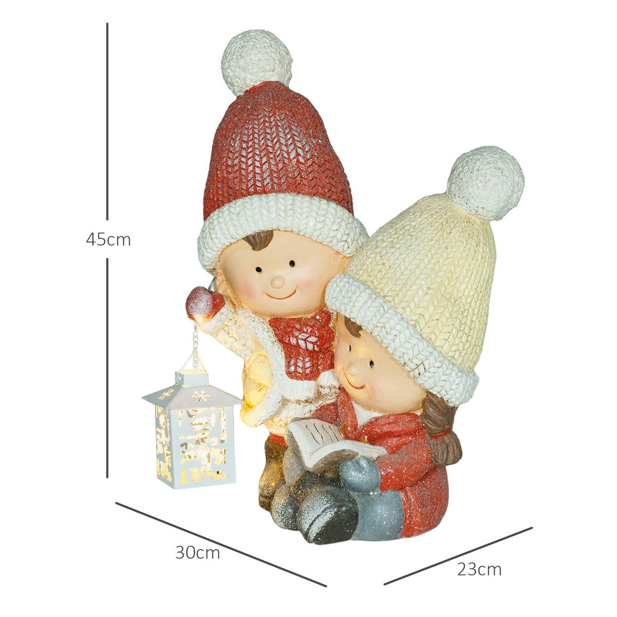 WEIHNACHTSFIGUR - Multicolor, Metall (23/45/30cm) - HOMCOM