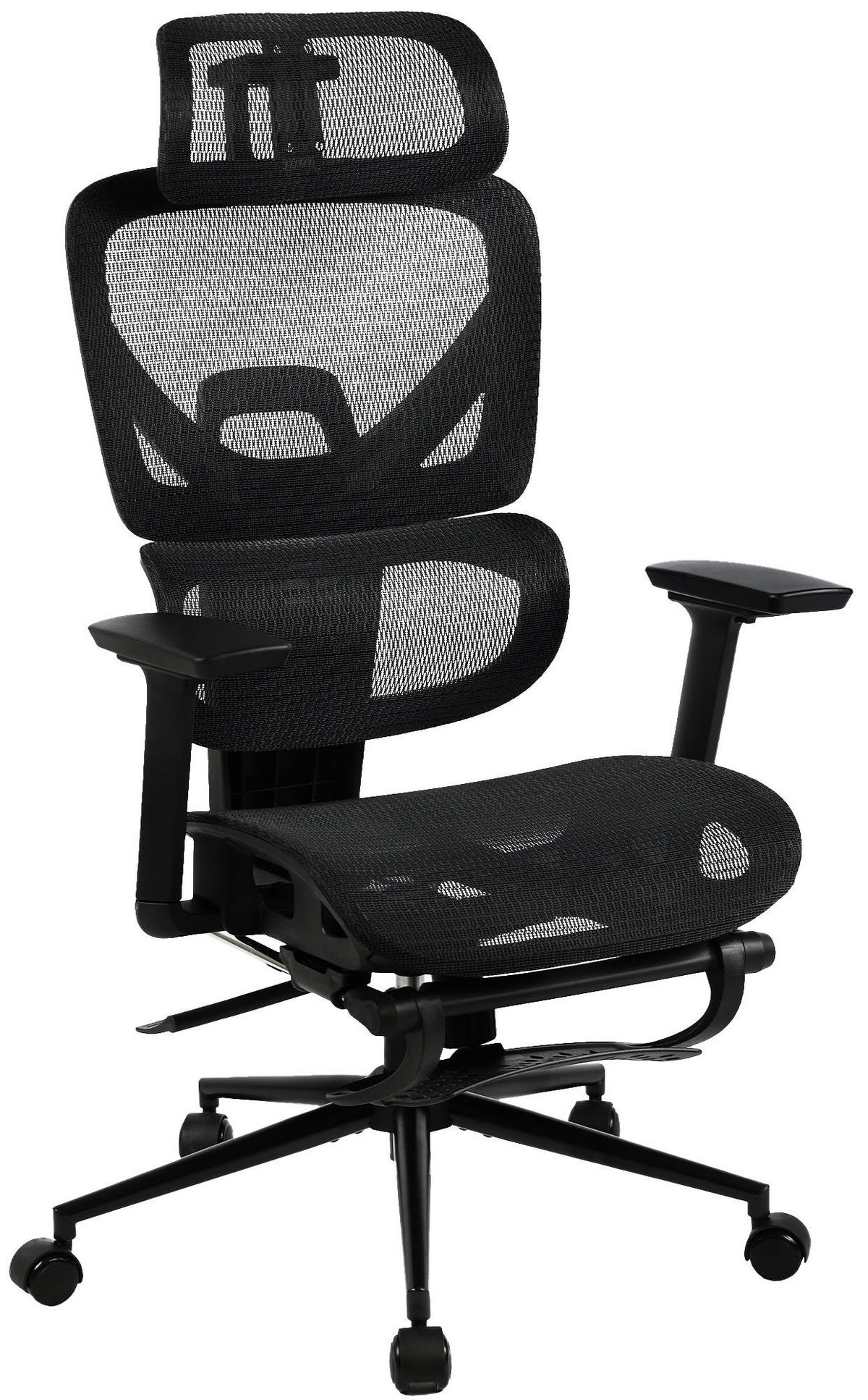 DREHSTUHL Stoff Schwarz - Schwarz, Textil/Metall (68/114/72cm) - CLP