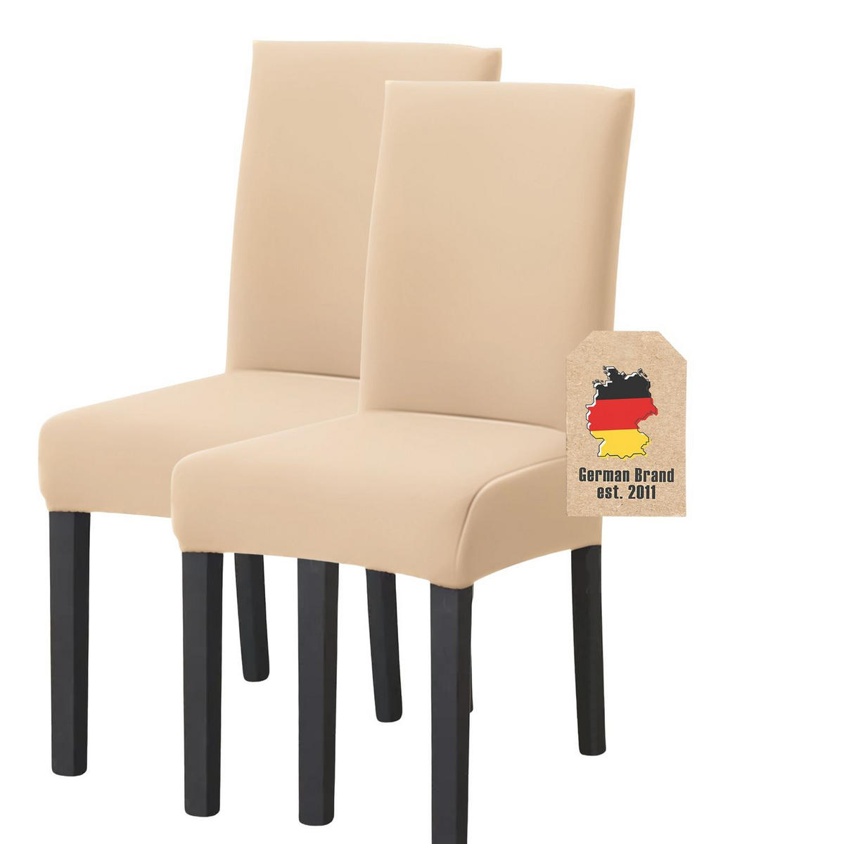 STUHLHUSSE (2-tlg. Set) - Beige, Kunststoff (1/38cm)