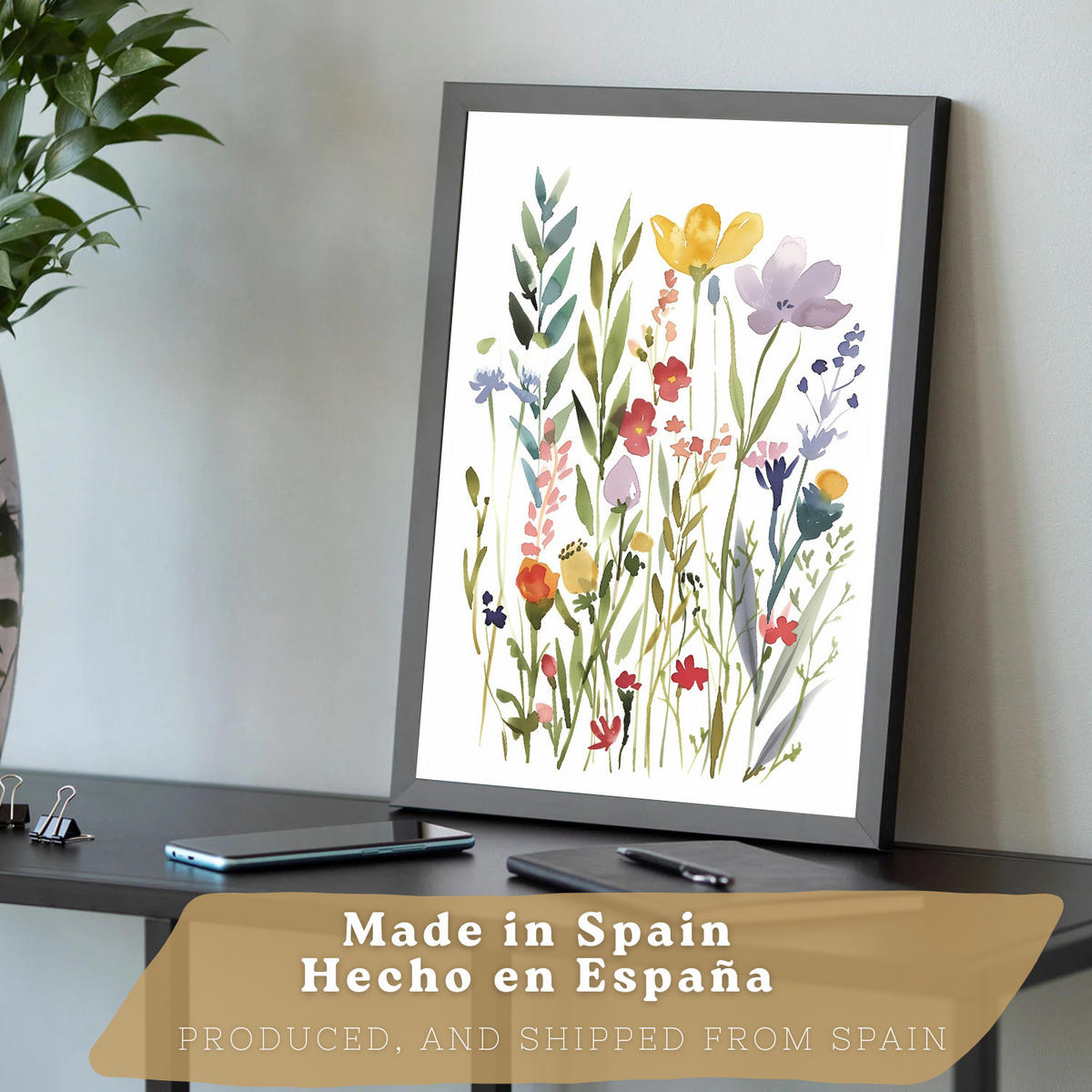 PLAKAT Sada 3 pastelových květinových potisků. Dekorativní nástěnné umění s barevnými květinami. Velikost Černý rám A3 - černá, papír (29.7/42/3cm) - Nacnic
