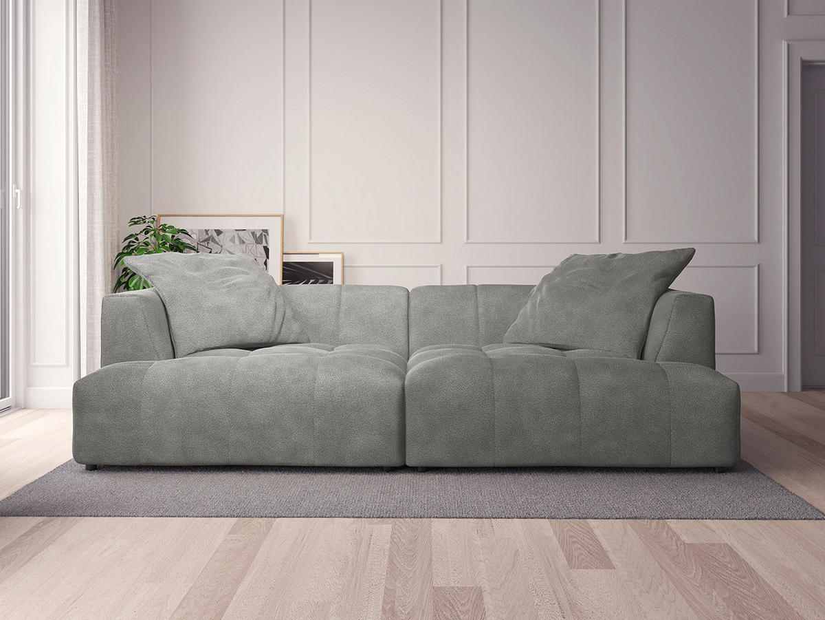 BIGSOFA - Grau, Holz/Kunststoff (272/70/126cm) - home24