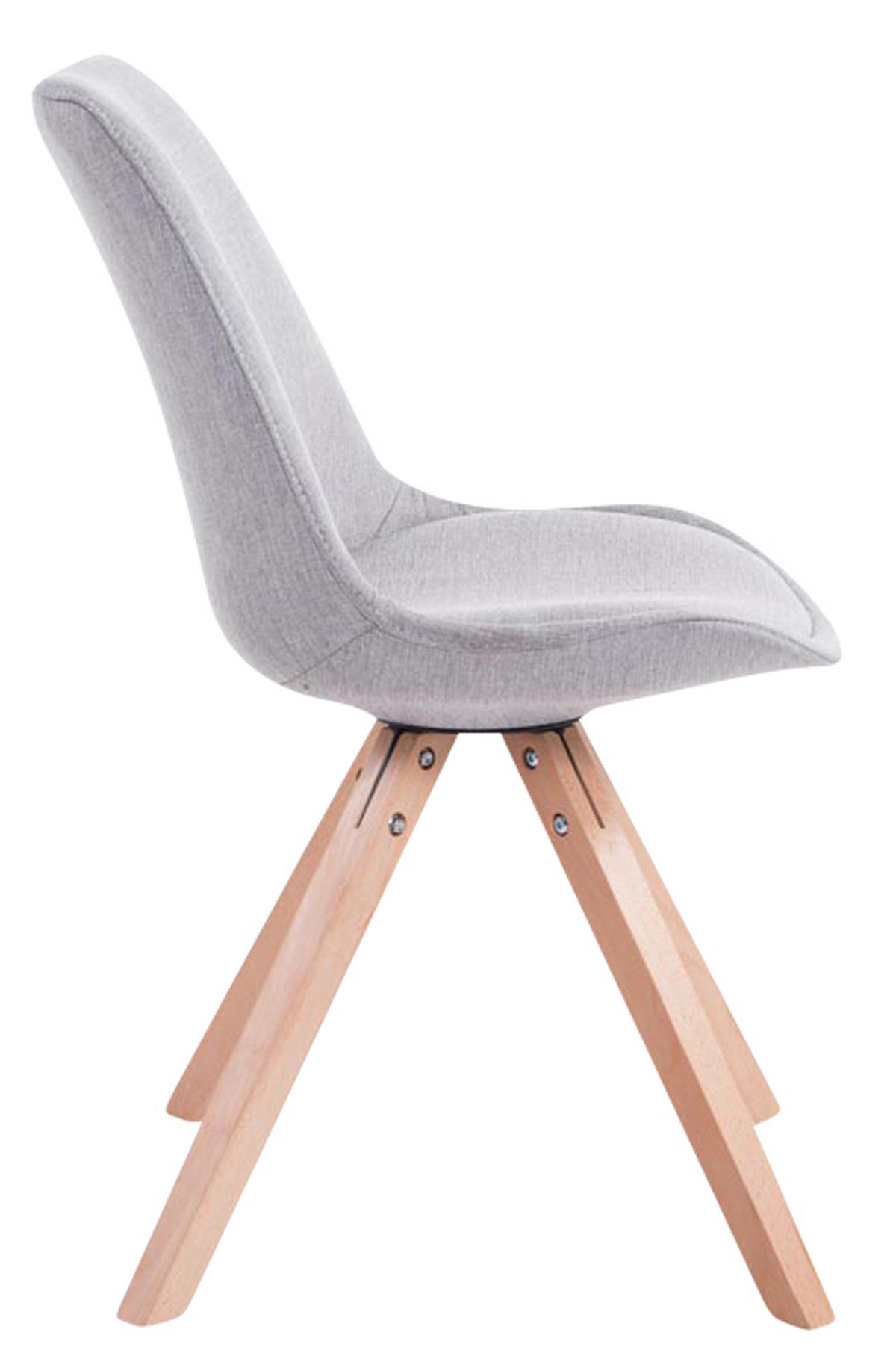 BESUCHERSTUHL Toulon, 4er Set Stoff, Gestell Holz Square Natura Grau - Naturfarben/Grau, Holz/Buchenholz (48/83/56cm) - TPFLiving