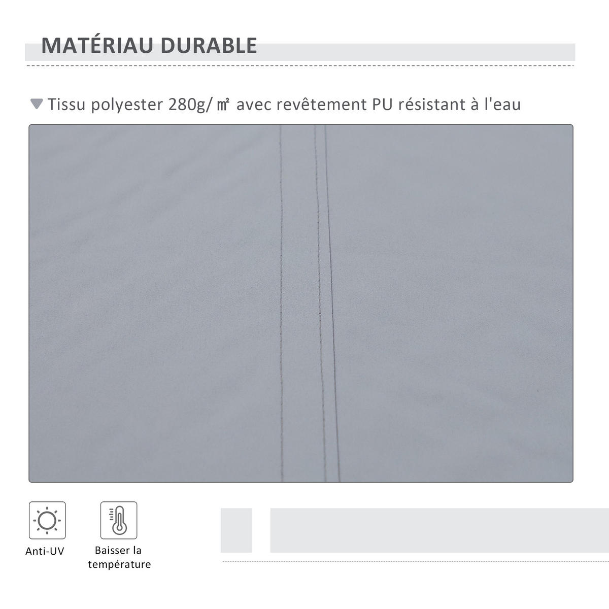 MARKISE DE-13931 manuell 395/245 cm, Winkel 45°-85°, UV-Schutz Grau - Grau, Textil (245/1/395cm) - ComfortXL