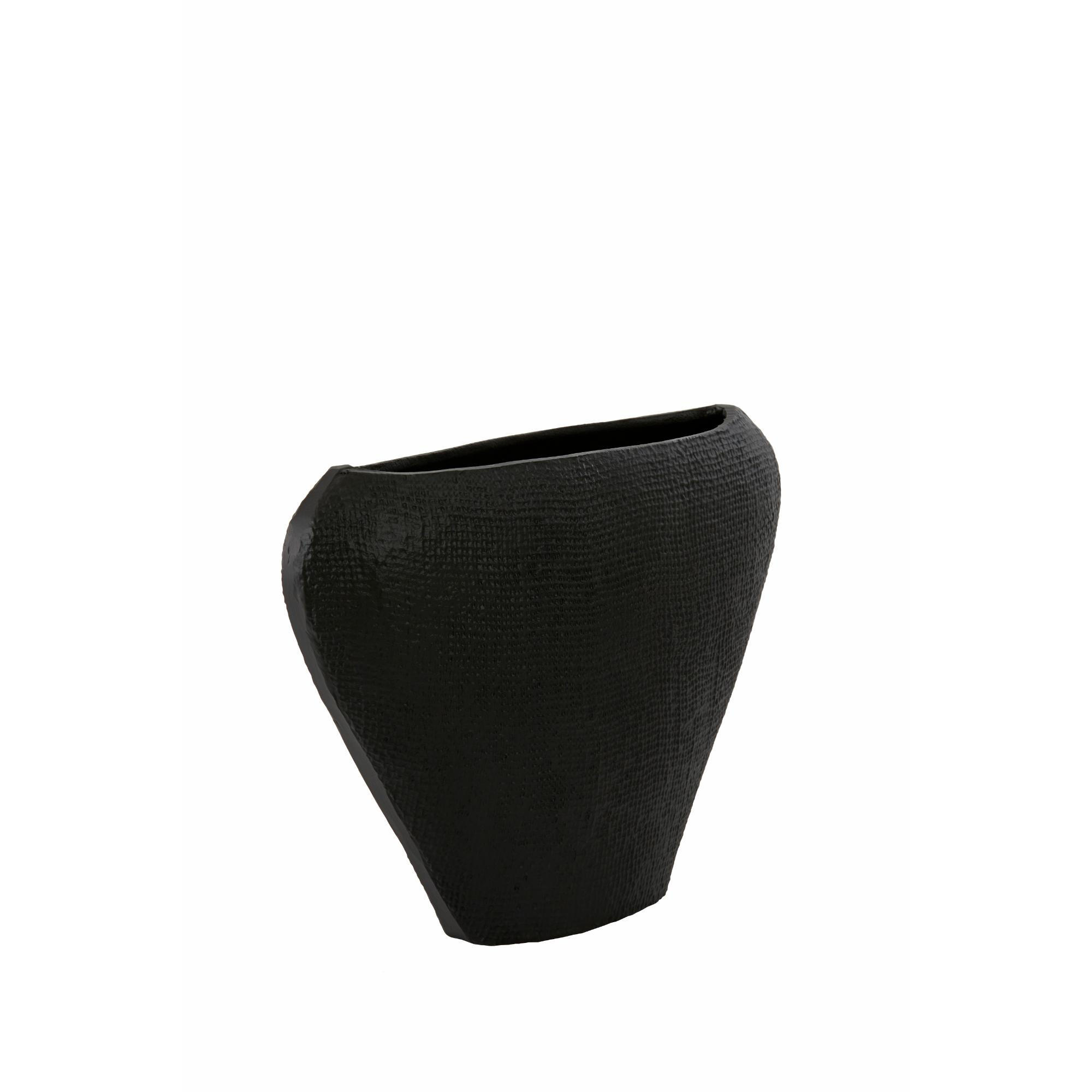 VASE Mayoro Schwarz 38/12/28 cm - Schwarz, Metall (28cm) - Light & Living